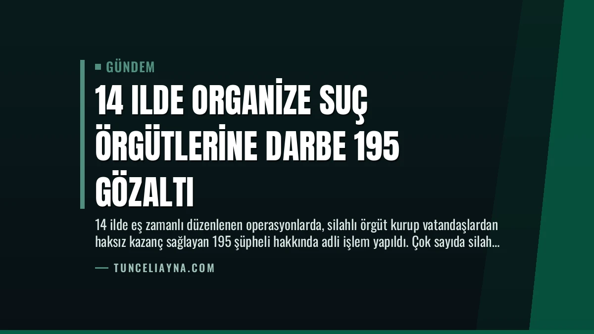 14 Ilde Organize Suç Örgütlerine Darbe 195 Gözaltı