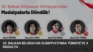 33. Balkan Bilgisayar Olimpiyatı’nda Türkiye’ye 4 Madalya