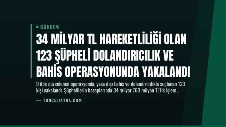 34 Milyar TL Hareketliliği Olan 123 Şüpheli Dolandırıcılık ve Bahis Operasyonunda Yakalandı