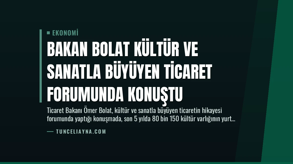 Bakan Bolat Kültür ve Sanatla Büyüyen Ticaret Forumunda Konuştu