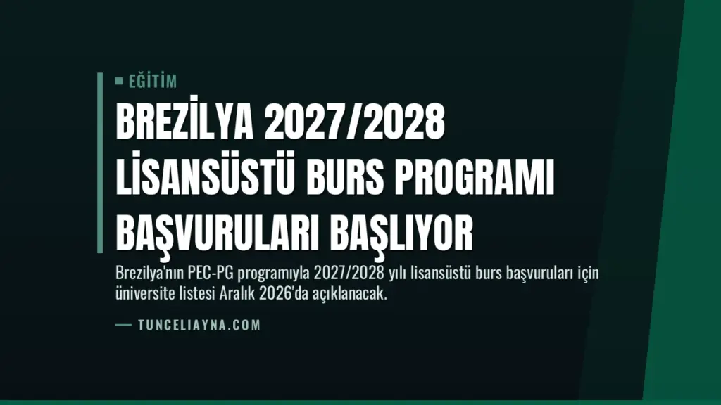 Brezilya 2027/2028 Lisansüstü Burs Programı Başvuruları Başlıyor