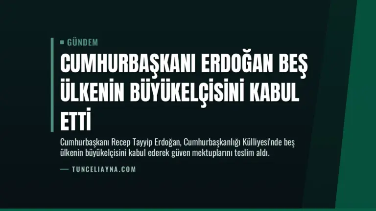 Cumhurbaşkanı Erdoğan beş ülkenin büyükelçisini kabul etti