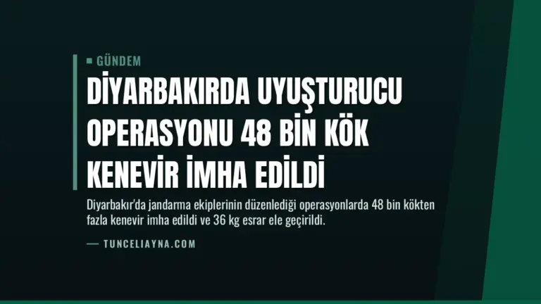 Diyarbakırda Uyuşturucu Operasyonu 48 Bin Kök Kenevir İmha Edildi