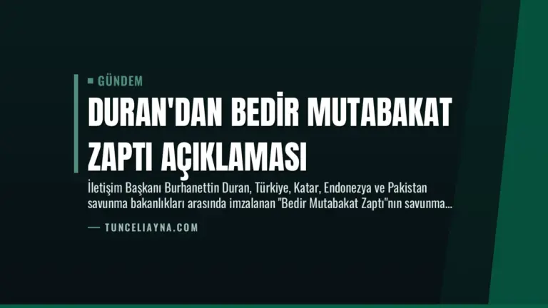 Duran’dan Bedir Mutabakat Zaptı Açıklaması