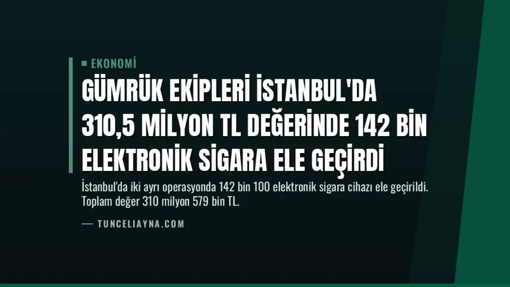 Gümrük Ekipleri İstanbul'da 310,5 Milyon TL Değerinde 142 Bin Elektronik Sigara Ele Geçirdi