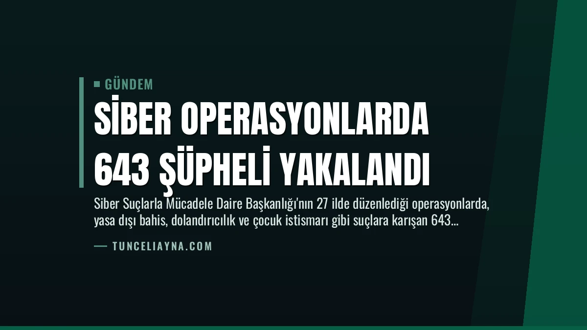 Siber Operasyonlarda 643 Şüpheli Yakalandı