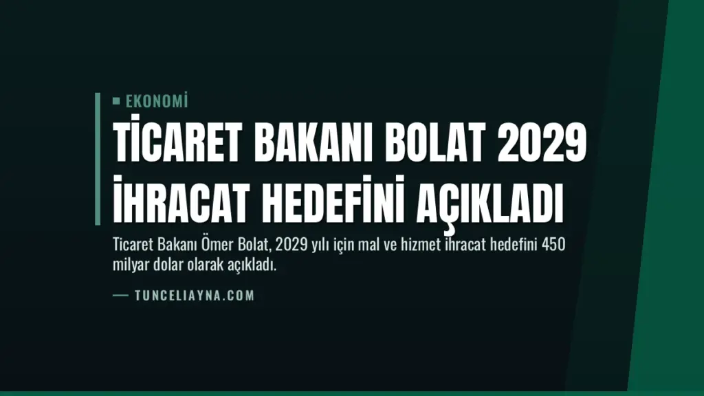 Ticaret Bakanı Bolat 2029 İhracat Hedefini Açıkladı