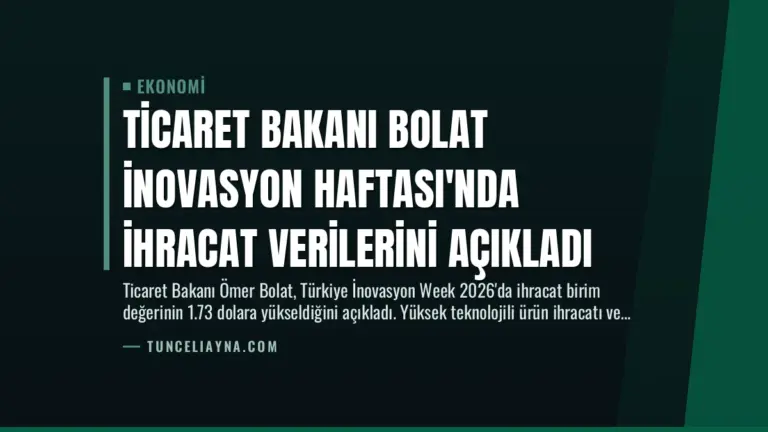 Ticaret Bakanı Bolat İnovasyon Haftası’nda İhracat Verilerini Açıkladı