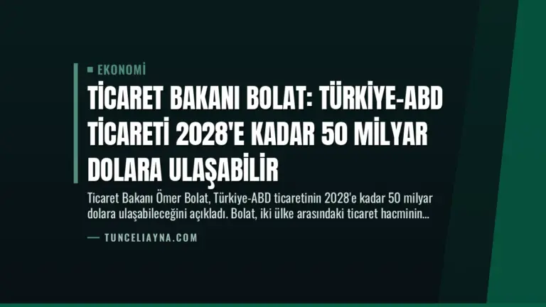 Ticaret Bakanı Bolat: Türkiye-ABD Ticareti 2028’e Kadar 50 Milyar Dolara Ulaşabilir