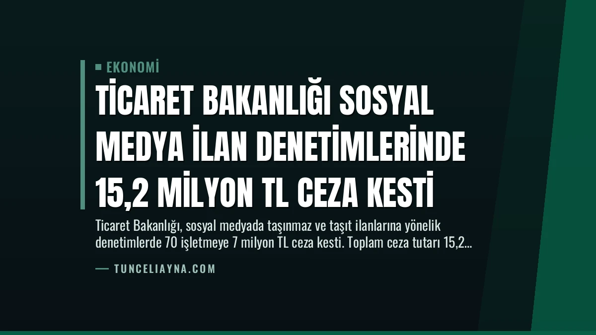 Ticaret Bakanlığı Sosyal Medya İlan Denetimlerinde 15,2 Milyon TL Ceza Kesti