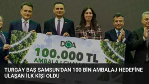 Turgay Baş Samsun’dan 100 Bin Ambalaj Hedefine Ulaşan İlk Kişi Oldu