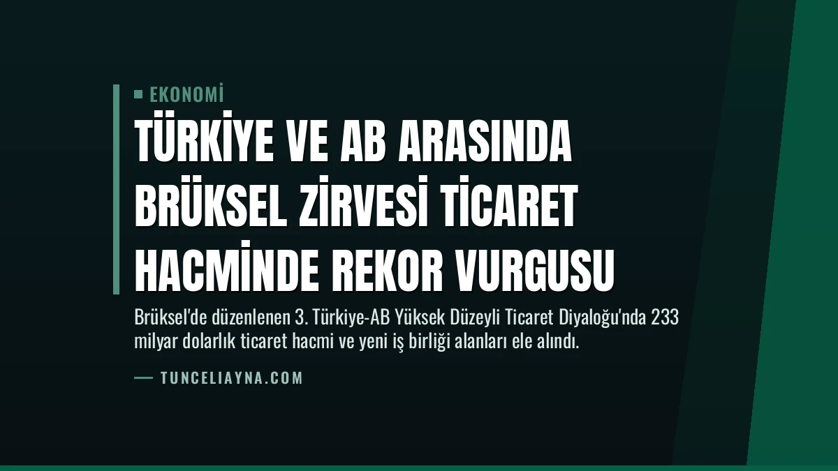 Türkiye ve AB arasında Brüksel zirvesi Ticaret hacminde rekor vurgusu