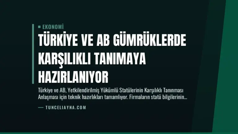 Türkiye ve AB Gümrüklerde Karşılıklı Tanımaya Hazırlanıyor