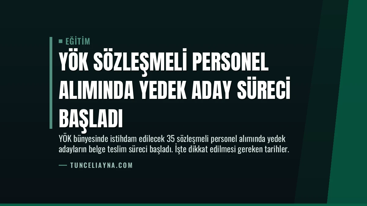 YÖK Sözleşmeli Personel Alımında Yedek Aday Süreci Başladı