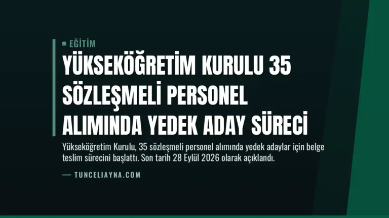 Yükseköğretim Kurulu 35 Sözleşmeli Personel Alımında Yedek Aday Süreci